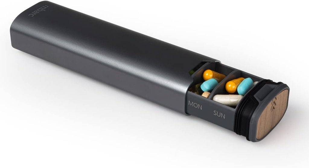 7 Day Weekly Pill Organizationer 2.0 by mbarc - Premium Stylish Aluminum and Wood Lige Capition Pill Box for suppers, Pills, Vitamins and Medication. (原始内容存档于2019-03-09) (英语). (斯蒂尔·格雷)