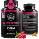 Black Forest 5X Berberine a Dihydroberine 补充剂 (Super Berberine Now 5X 比普通Berberine HCL 更有效) Best Dihydroberine with Ceylon Cinnamon - 与Berberine Phytosome类似
