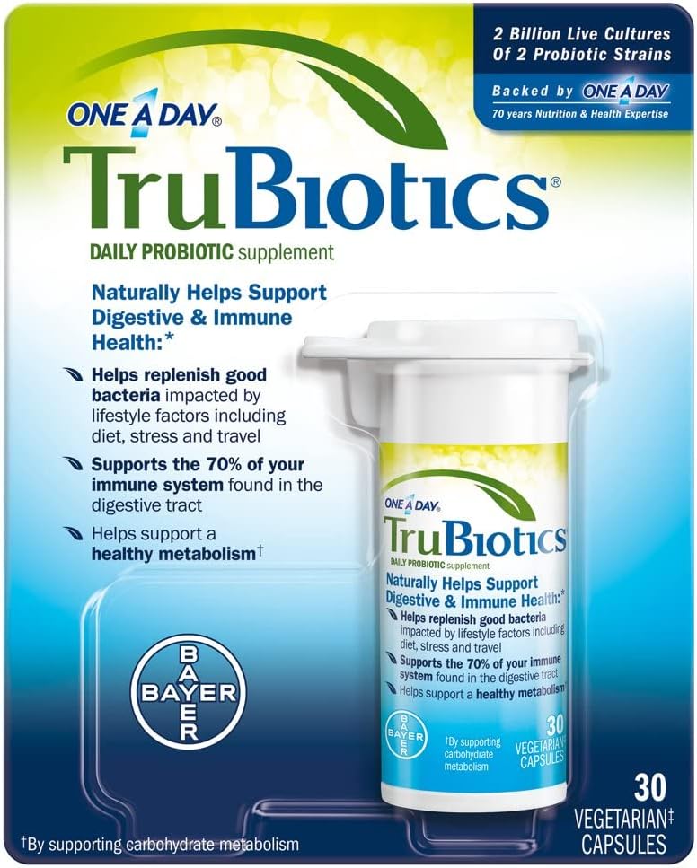 TruBiotics Daily Probiotic, 30 Capsules - Gluten Free, Soy Free Digestive + 男女免疫健康支助补编