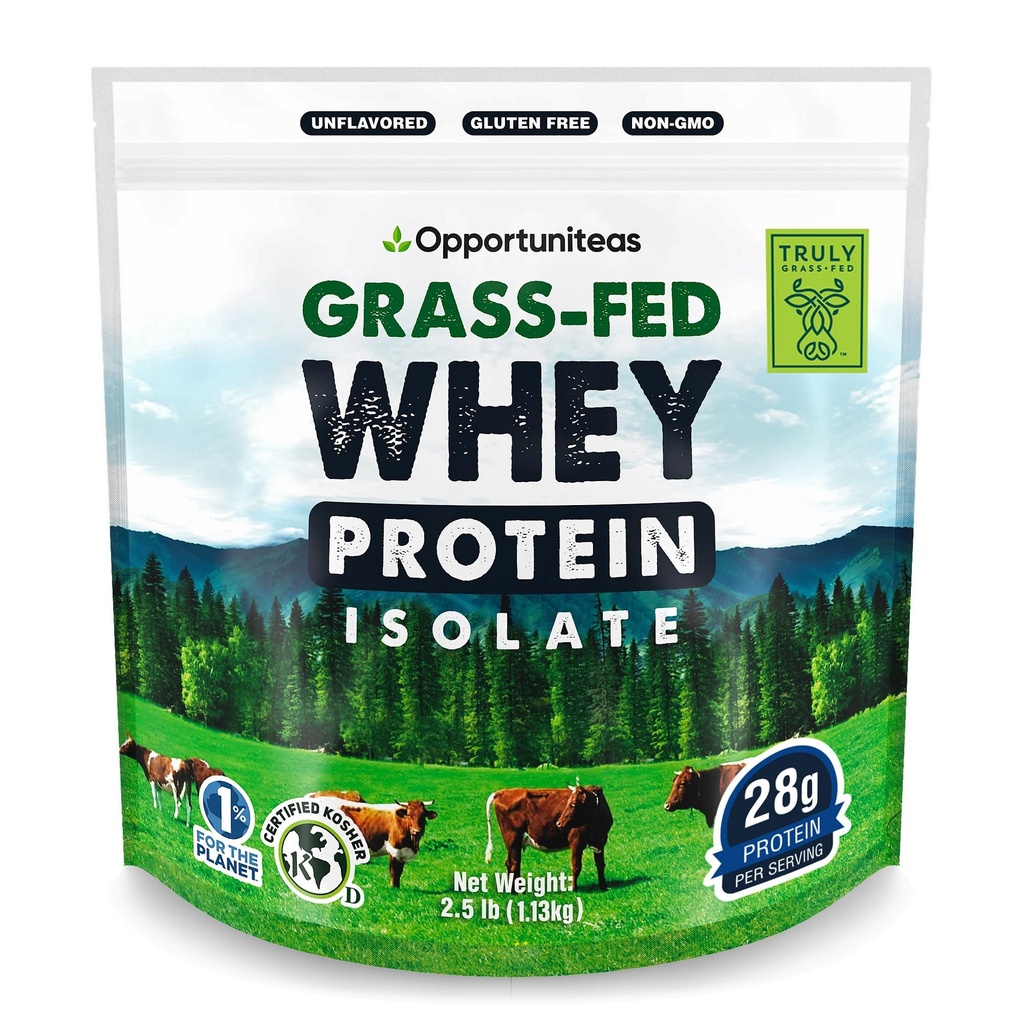 (原始内容存档于2018-03-26) (英语). Opportuniteas Grass Fed Whey 隔离蛋白粉 - 28g 蛋白粉无人工甜化剂,Hormone-Free Cows,非转基因生物 - 2.5lb