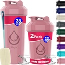 2 PACK,28 oz & 20 oz 摇摆瓶 配有强力电线的摇摆瓶 Protein Mixes → 防滑的Blender 摇摆瓶 包装 → BPA- Free & Dishwasher 安全 → 摇摆瓶 → 摇摆杯