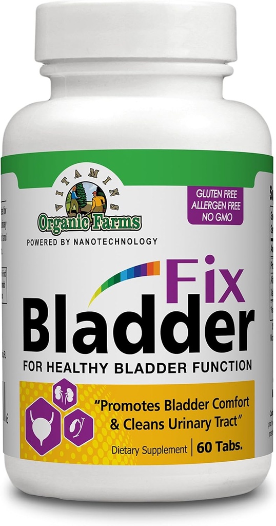 有机农场 维生素 Bladder Fixs - 60块药片 - 100%天然膳食补充剂