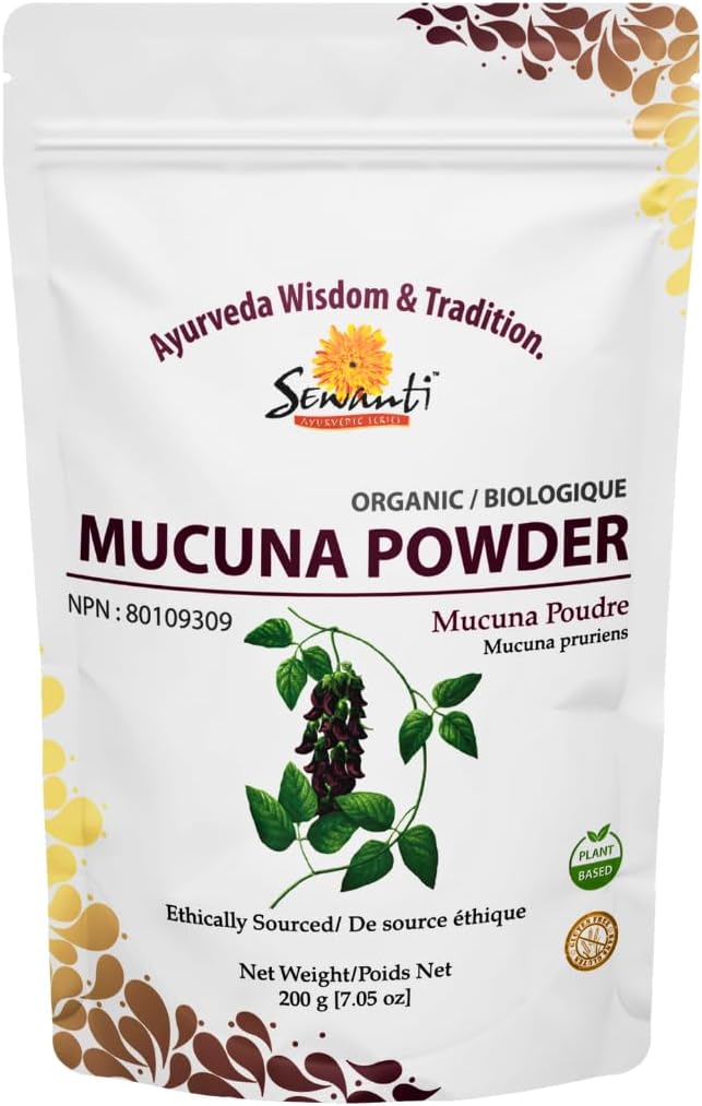 Sewanti 有机Mucuna 粉末 - 纯草药补充剂 - Mucuna Pruriens 粉末 - Vegan & Gluten Free - 200g