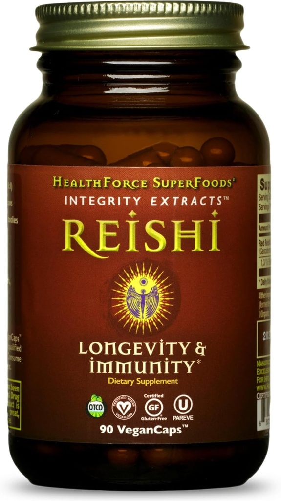 健康力量超级食品 诚信提取 Reishi – Capsules - 90 Vegan Capsules