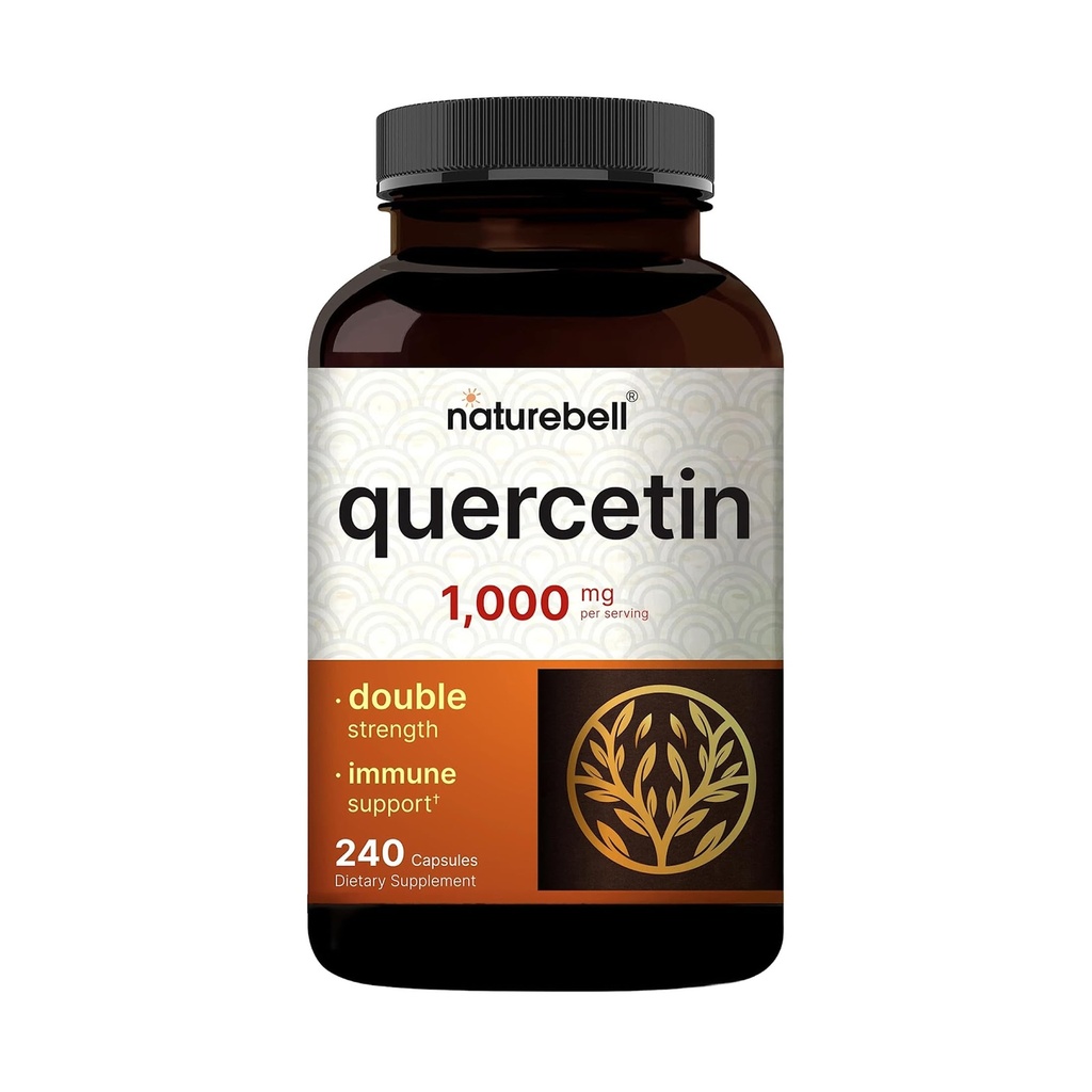Nature Bell Quercetin 1000 mg Pervice, 240 Capsules | 超强生物氟化物补充剂 免疫支持 | 第三方测试,非GMO,无Gluten