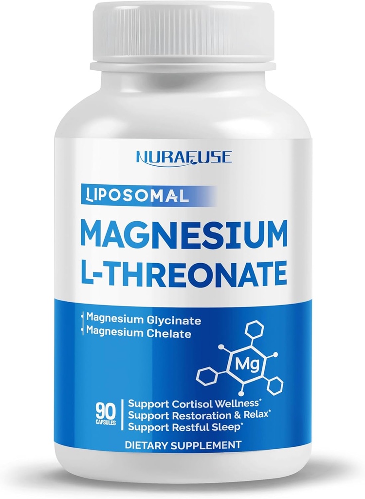 L-THREONATE Glycinate Glycinate Magnesium Chelate - 支持Cortisol井,恢复和放松 - 在美国制造和试验