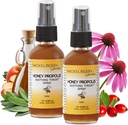 Mickelberry Gardens Honey Propolis Throat Spray - Soothing Sore Throat Relief & Propolis Immune 支持成人和孩子 - 草药和蜂蜜配方(2 oz, 2 Pack)