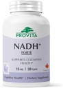 PROVITA NADH+ Forte + NADH, Coenzyme Q10 & Chlorophyll + 能源支持, 聚焦, 精神清晰和脑健康 + Vegan Capsules + 高吸收细胞公式