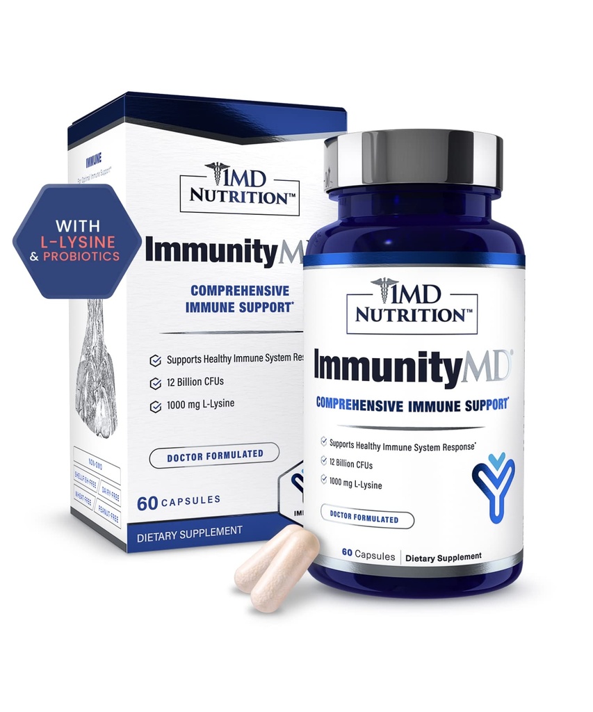 1MD 营养免疫MD - 免疫健康 Probiotic → Potent, 博士选育的抗生素 具有先生性 – 促进整体免疫系统强度,减少日常压力 → 60 Capsules