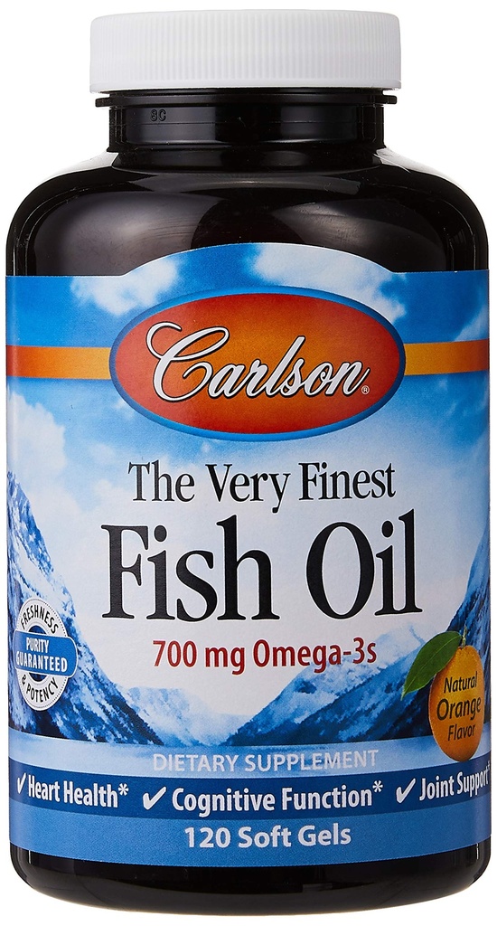Carlson The Verfest Fish Oil Orange 120 + 30 软胶,700毫克(可能为Chewed)