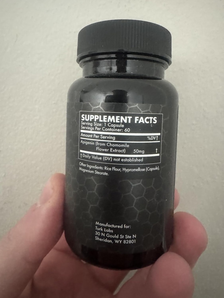 Turk Apigenin - Natural Bioflavoid补编 - 代谢、平静、睡眠和神经支持 - 60个卡普尔,每个实验室50mg