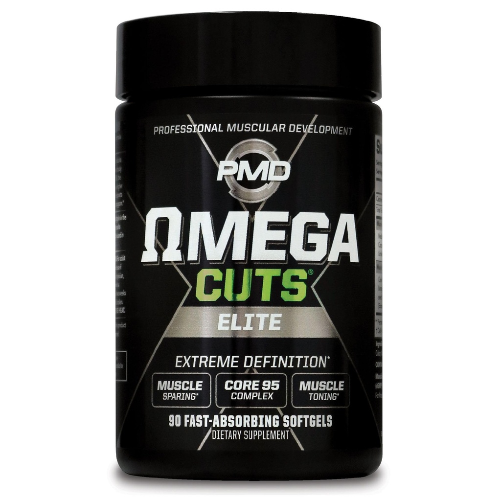 PMD Sports Omega Cuts Elite Fat Loss-Muscle Defining Formula - Omega Fatty Acids, MCT's and CLA for Muscle Definition and Maintenance - Keto Friendly for Women and Men - Stimulant Free (90 Softgels)