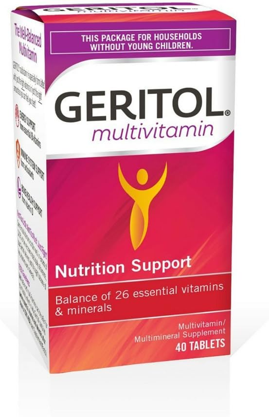 Geritol 多维生素营养支持片,平衡26种基本维生素和矿物,40-Count(2包)