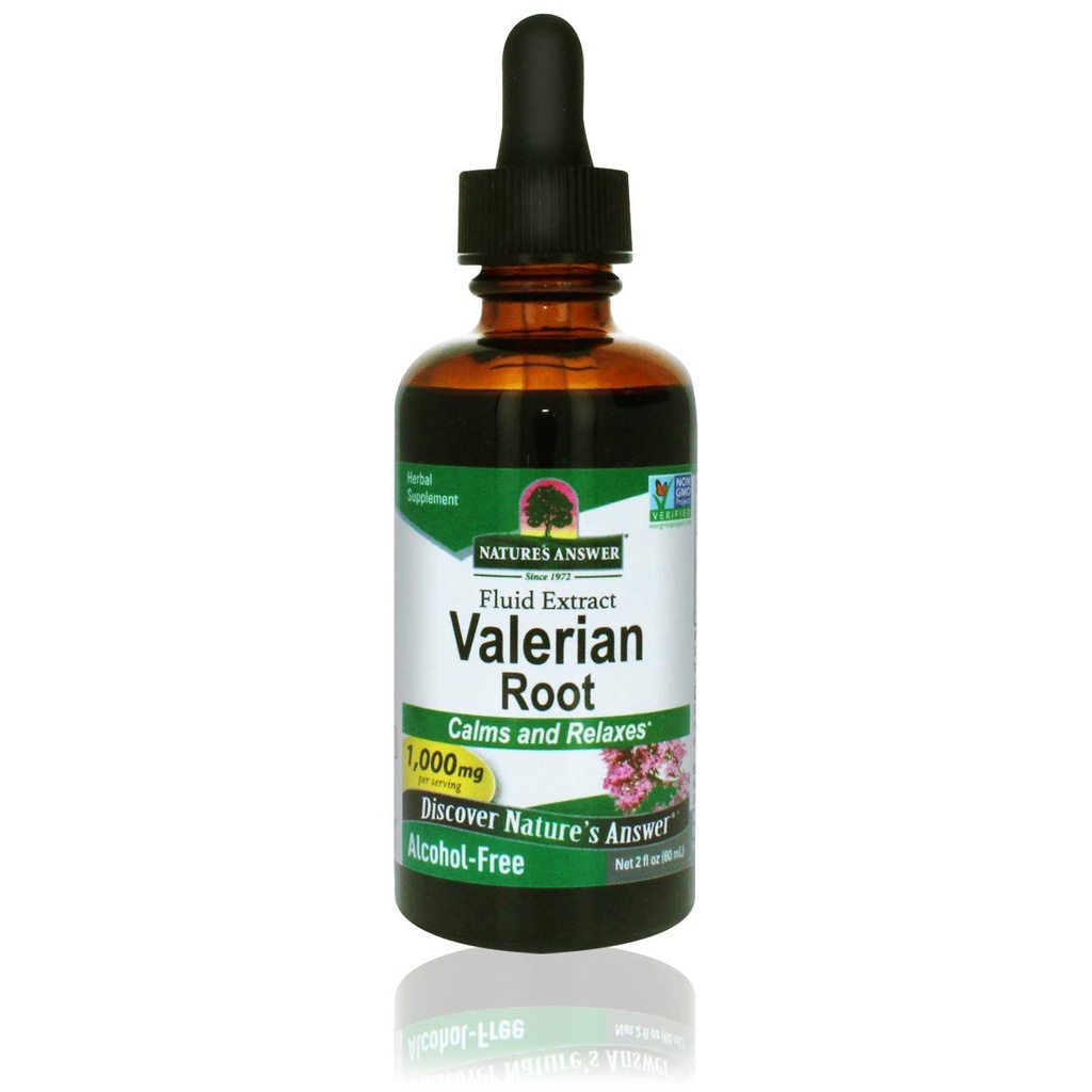 自然之答 Valerian root 2 Ounce 提取 - 无酒精, Gluten free, Kosher, 非GMO, 在美国制造 - 冷静和放松支持 - Valerian Root for Sleep, Rest Aid