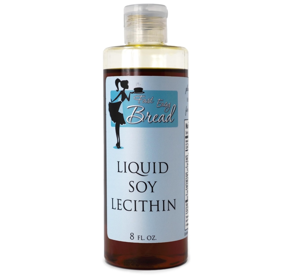 Fast Easy Bread Soy Lecithin Liquid (8 oz) QX Easy-to-University at Mess-Free Squeezable Bottle 自然食品-Grade Emulsifier QX 增强耐力纹理和成份分布