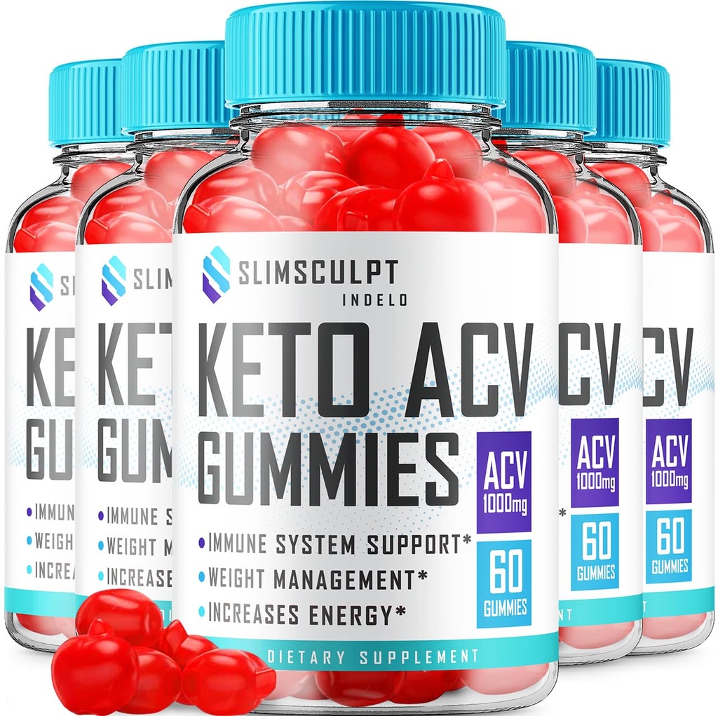 (5 Pack) Slimsculpt Keto ACV 重量损失 Gummys - 高级公式 Slim Smarpt Keto + ACV Gummys Apple Cider Vinegar Keto Slimsculpt ACV Gummys 饮食辅助评论 男子女性(300 Gummys)