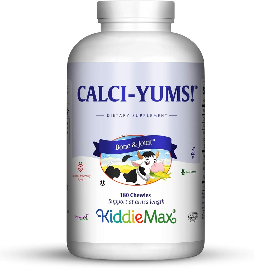 Maxi Health KiddieMax Calcium - CalciYum! - 火焰 - 动物形状的Chewies - 科舍尔(180个伯爵)