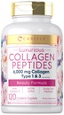 Carlyle Collagen 配有维生素C → 6000mg → 120 Caplets → 多Collagen Peptide Pills → 1型和 3型 → Non-GMO, Gluten Free, Grass Fed