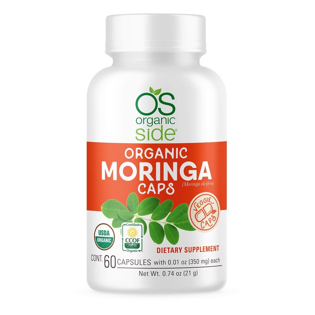 有机莫林加 Capsules 60 Counter USDA Organization, 非GMO, Vegan 超食品换能源, 免疫支持和营养吸收