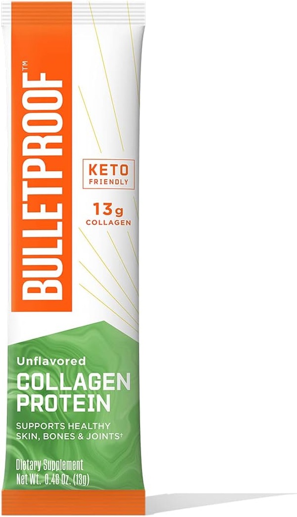 不受欢迎的Collagen蛋白蛋白蛋白GoPack,12g蛋白,1包,防弹草Fed Collagen Peptides和氨基酸用于健康皮肤,骨骼和关节