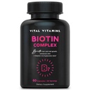重要维生素 生物素复合药丸 - 含Hyaluronic Acid, MSM, Collagen, & Vitamin C - 毛发,皮肤,和钉子 - 60卡普尔