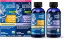 妈咪的Bliss有机 Cough Syrup & Mucus for Kids, 日夜Combo 包,配有维生素C和豁免支持, 包含有机蜂蜜和常春藤叶, 4 Fl Oz (Pack of 2)