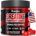 男子和女子胆汁单水合金 男子和女子无糖Vegan Creatine Gummys 5g 肌肉强力 能量靴 工作前补充剂 肉眼聚焦和耐力(120个计数)-混合莓