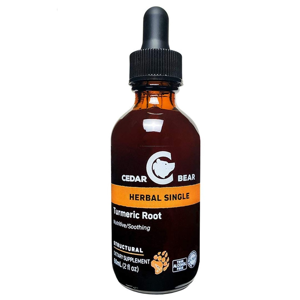 Cedar Bear Turmeric Root (Curcuma Longa) 支持健康细胞活动的液体草药补充剂,刺激Imune函数2 Fl Oz