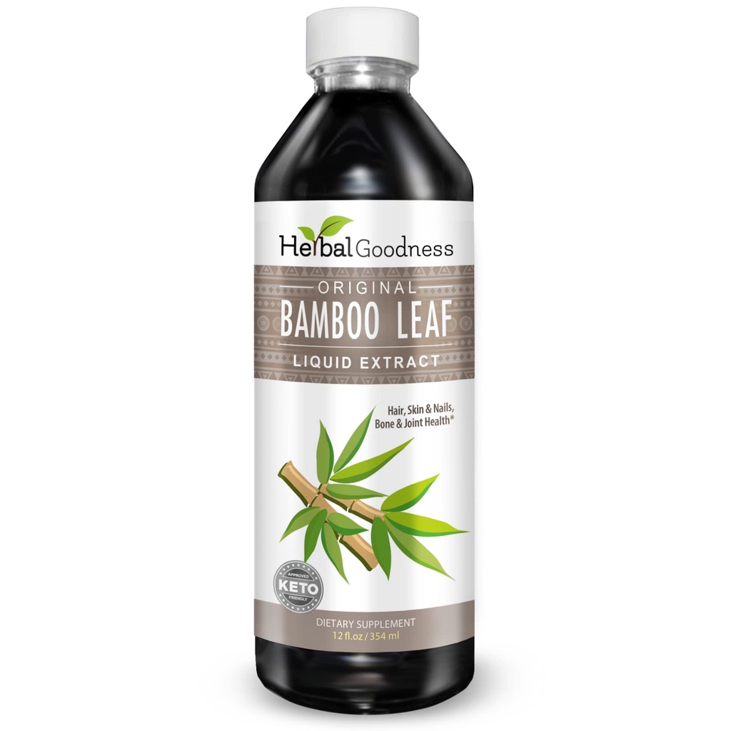 草药帕帕亚 竹子 Silica 补充 有机提取 12oz - 含有机毛发、皮肤和钉状维生素的液体 Silica As Well As Bone and 联合支持