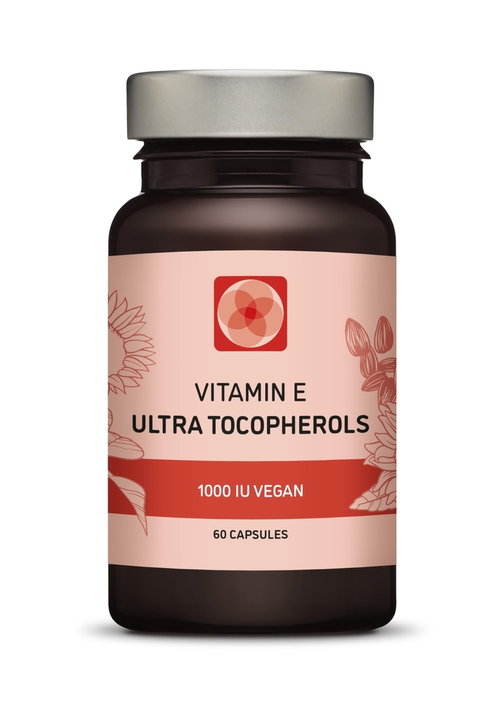 维生素E 1000 IU 超多孔弗罗尔 450mg 维生素E Vegan –全部4 托孔弗罗尔 – Alpha Tocopherol + Beta Tocopherol + Gamma Tocopherol + Delta Tocopherol – unique d Alpha (60)