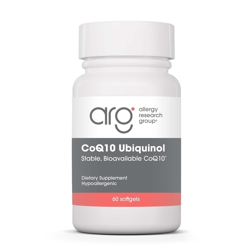 过敏研究小组 CoQH-CF Ubiquinol 100mg 补充 - 非氧化化 CoQ10,支持心血管健康,免疫系统支持,稳定,生物可用,软胶 - 60 Counters