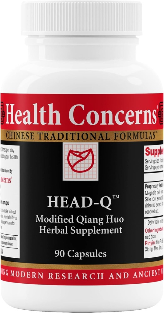 健康关注 Head-Q – Shebal Supplement for Serge & Sinus Headache Support – 配有 Magnolia, Chaste Tree, Turmeric – 环球支持 90 Capsules 的 Qiang Huo Chinese 草药配方 配有 Magnolia, Chaste Tree, Turmeric – 环球支持 – 90 Capsules