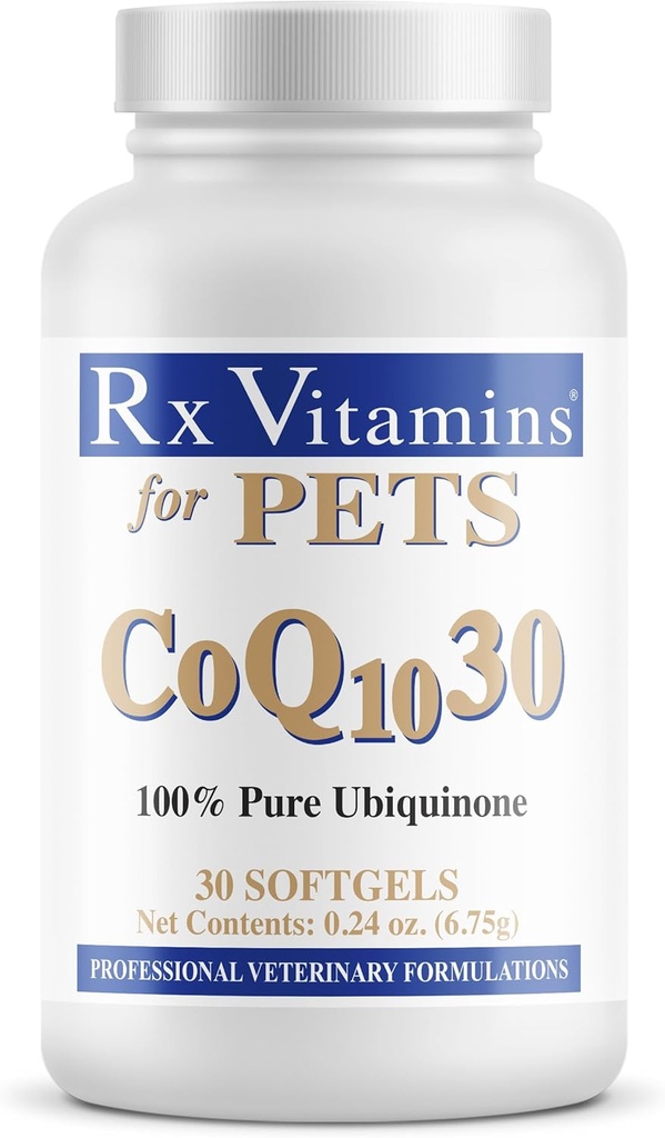 宠物的Rx维生素 狗和猫的COQ10-30 - 药物级 Ubiquinone - 30 Softgel