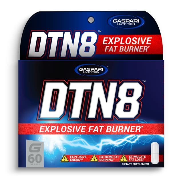 Gaspari 营养 DTN8:爆炸性脂肪燃烧器、自然能量和精神重点、肾上腺和压力支助(60卡普尔)