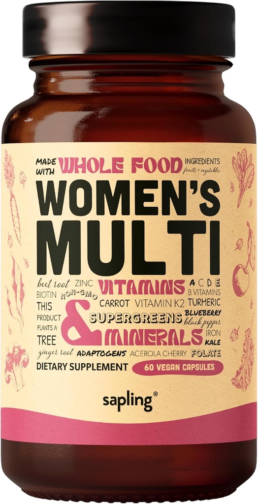 妇女多种维生素 -- -- 每日妇女多种维生素 -- -- 含有全食品成份的甲基B复合体,维生素B12、福拉特、A、C、D3、E、K2、有机水果和蔬菜 -- -- Vegan、N-GMO -- -- 60章