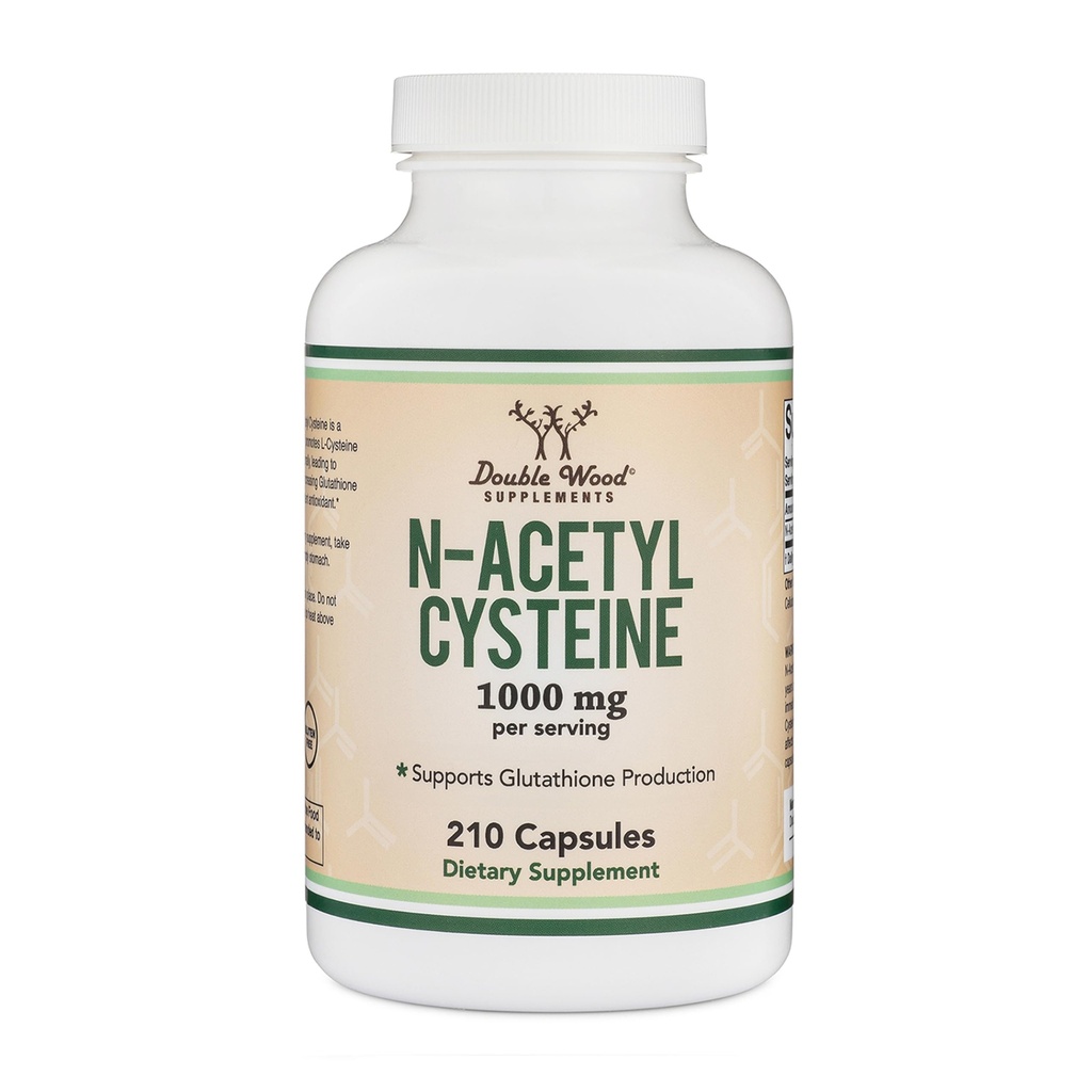 NAC 补充 N- Acetyl Cysteine (1,000 mg Per service 500 mg Per Cap, 210 capsules) (第三方测试) 使用 Odor Masking Technology 以双木促进 Glutathione 水平