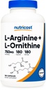 营养成本 L-Arginine L-Ornithine 750 mg; 180 卡普尔