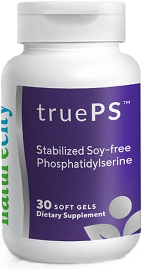 NatureCity True-PS Soy Free Stableized Phosphatidylserine 100mg 记忆和焦点大脑补充剂 - 大脑记忆药丸 - 成人脑健康补充剂(30 SoftGels)