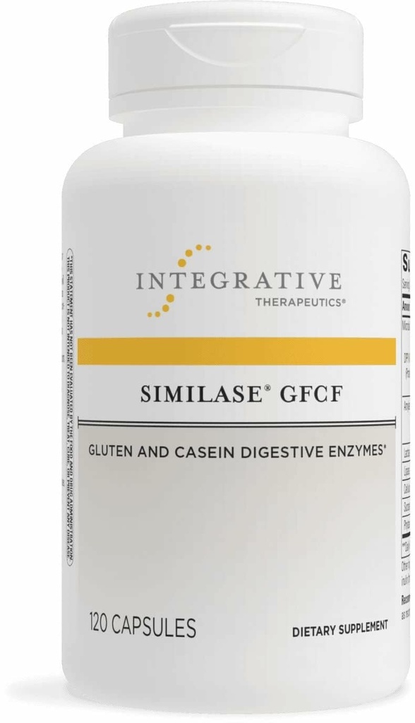 综合疗法 Similase GFCF - 成人消化酶补充剂 - 支持Casein & Gluten文摘* - 气体和企业化支持 * - 乳品免费 & Vegan - 120 Counter (60名服务员)