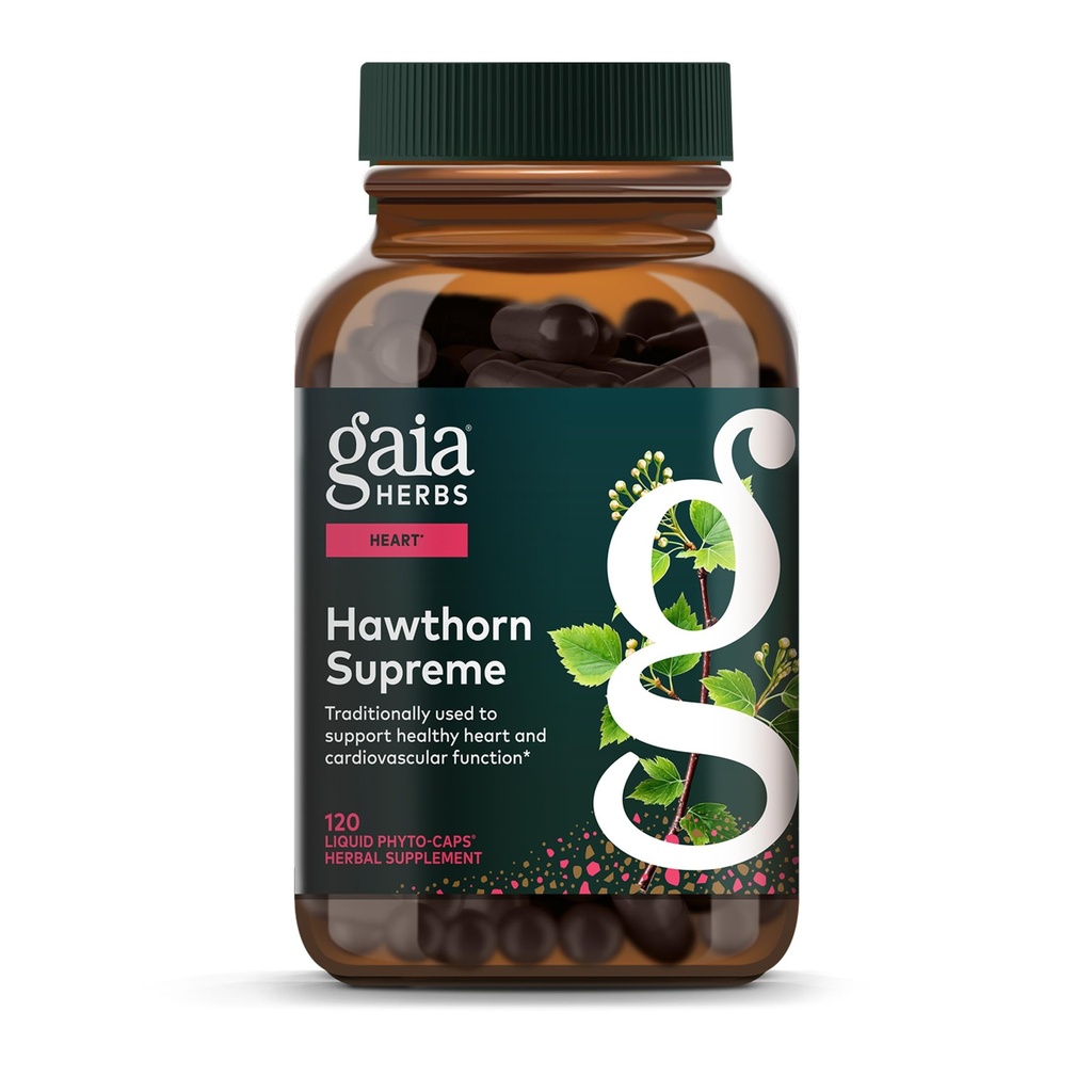 Gaia Herbs Hawthorn Supreme - Hawthorn Berry Supplement - 传统用于支持心脏健康的Herbs * - 120 Vegan液态植物-卡普尔(60天供应)