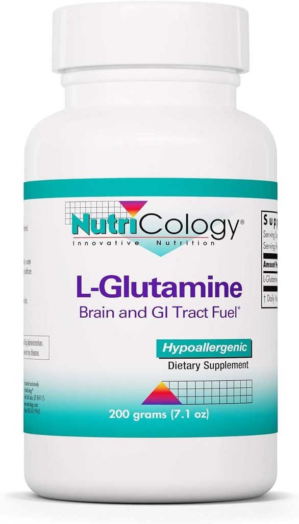 营养学 L-Glutanine Powder -- -- 男子和妇女的Gut健康,自由形态氨基酸,纯,4.7g 补充剂 -- -- 7.1 荣斯