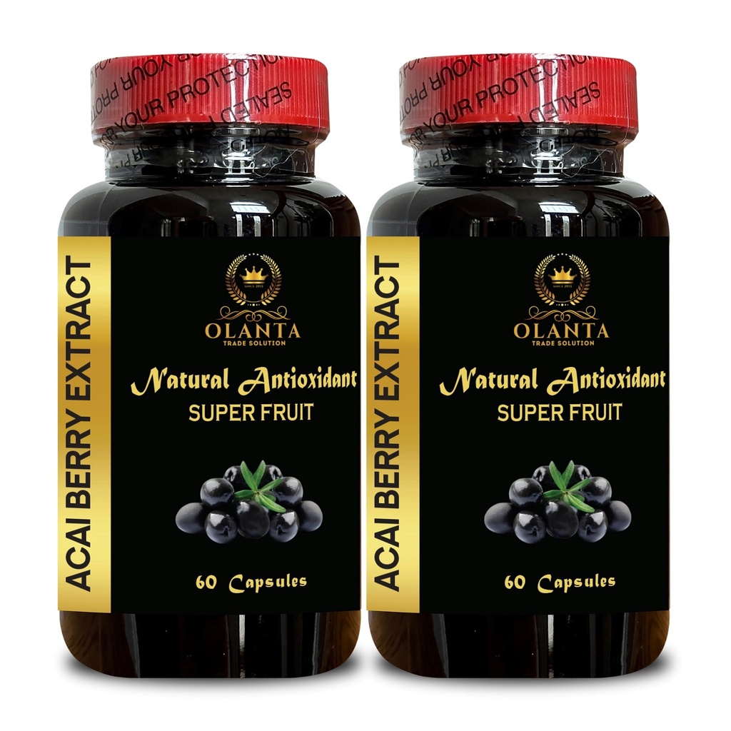 ACAI Berry 提取剂 - acai Berry 补充生育率, Açaí Berry (Euterpe oleracea) 药丸,抗氧化剂-Rich 有机剂,纤维药丸 - 2瓶120卡普尔