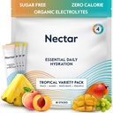 Nectar水解包 - 电解质粉状包 - 无糖和0卡路里 - 有机果实液体日报IV 脱水和补水的液化棒(热带18号包)