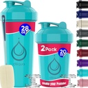 2 PACK,28 oz & 20 oz 摇摆瓶 配有强力电线的摇摆瓶 Protein Mixes → 防滑的Blender 摇摆瓶 包装 → BPA- Free & Dishwasher 安全 → 摇摆瓶 → 摇摆杯