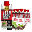Labrada Lean Body Ready-to-Drink Mint 巧克力蛋白摇摆,40g蛋白,Whey Blend,0 糖,Gluten Free,22 维生素和矿物,(可回收卡通和Lid - Pack of 12)