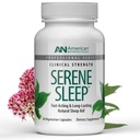 美国营养学-Serene睡眠援助-与Melatonin & Magnesium-所有成人自然睡眠援助-Long-Lasting-60 Capsules-30日供应