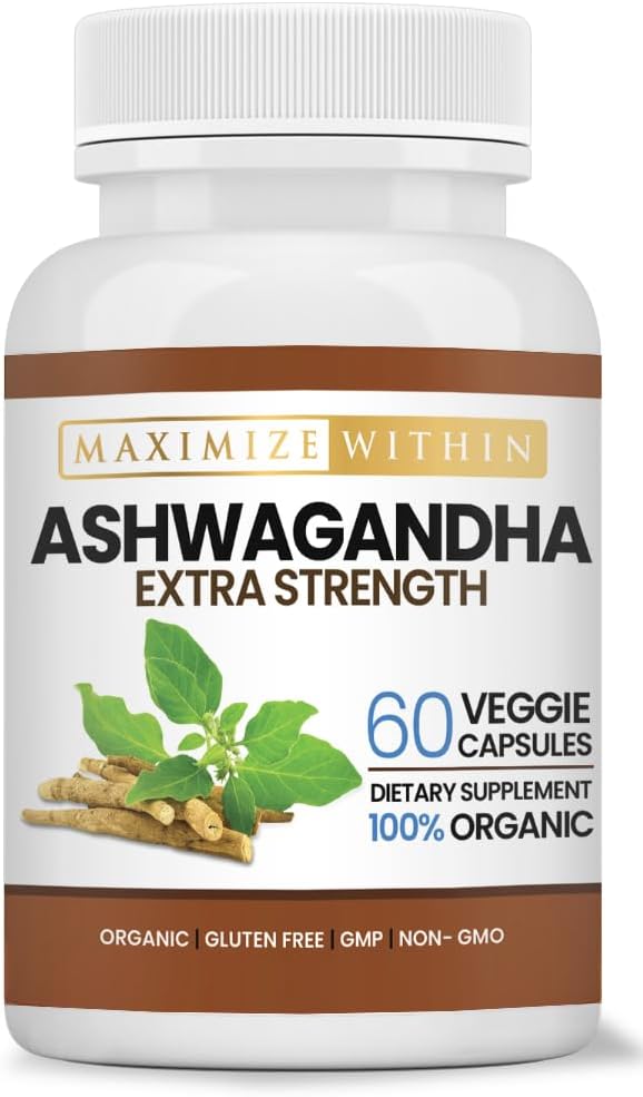Ashwagandha Root Extra Power – 60 Vegetarian Capsules – 支持压力、木德和免疫健康 — 制定强化吸收 — 非GMO 草药补充
