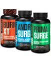 Jacked Factory Androsurge 雌激素阻塞器 + Primasurge Testosterone boster for Men + 燃烧 XT 燃烧-XT 热致性脂肪燃烧器 - 重量损失的吞噬剂