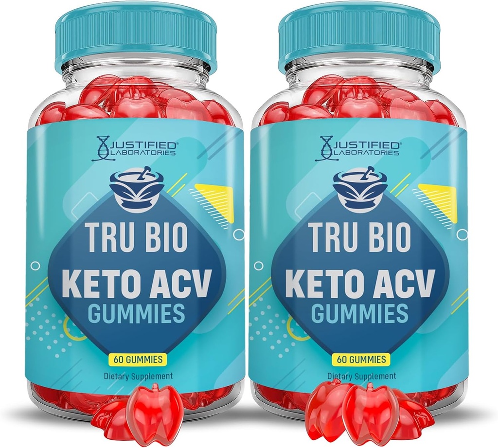 (2 Pack) Tru Bio Keto ACV Gummys 高级公式 1000MG TruiBIO Keto Gummys 苹果苹果苹果醋 配有石榴甜甜菜汁粉 B12 Vegan Non GMO 120 Gummys 配制.