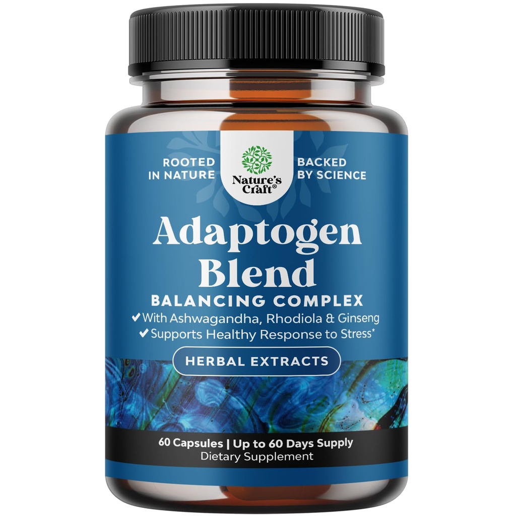 草原适配原Mood支持补充 - 与Ashwagandha Rhodiola Rosea & Maca Root - Vegan Non GMO & Daytime Friendly - 60ct为压力和科尔蒂索尔管理降温适配原